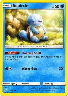 Pokemon Card Team Up 022/181 22/181 Squirtle Common