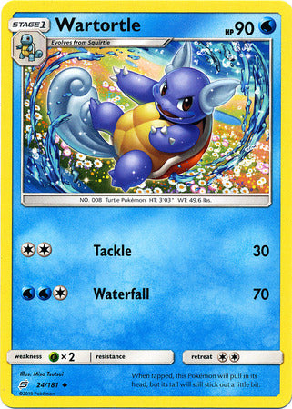 Pokemon Card Team Up 024/181 24/181 Wartortle Uncommon