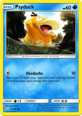 <transcy>لعبة Pokemon Card Team Up 026/181 26/181 Psyduck Common</transcy>