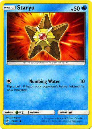 Pokemon Card Team Up 028/181 28/181 Staryu Common