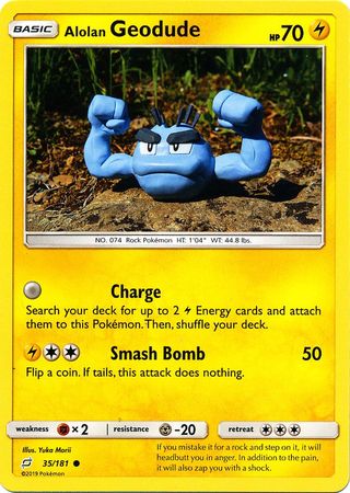 Pokemon Card Team Up 035/181 35/181 Alolan Geodude Common