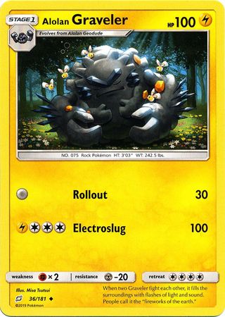 <transcy>Pokemon Card Team Up 036/181 36/181 Alolan Graveler Gelegentlich</transcy>