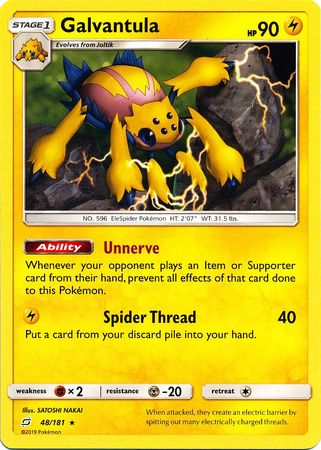 Pokemon Card Team Up 048/181 48/181 Galvantula Rare