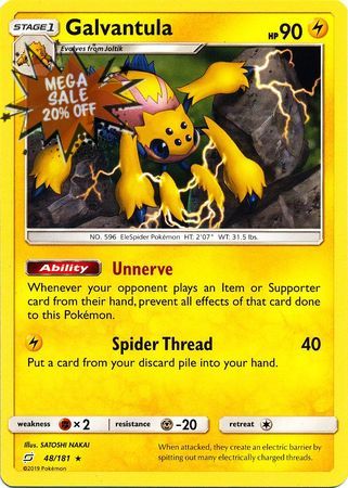 Pokemon Card Team Up 048/181 48/181 Galvantula Rare