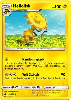 Pokemon Card Team Up 050/181 50/181 Heliolisk Uncommon