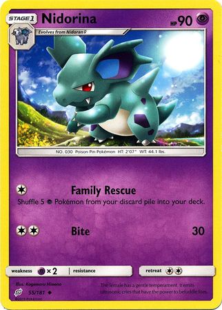 Pokemon Card Team Up 055/181 55/181 Nidorina Uncommon