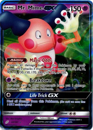 (S) Pokemon Card Team Up 067/181 67/181 Mr. Mime GX Ultra Rare