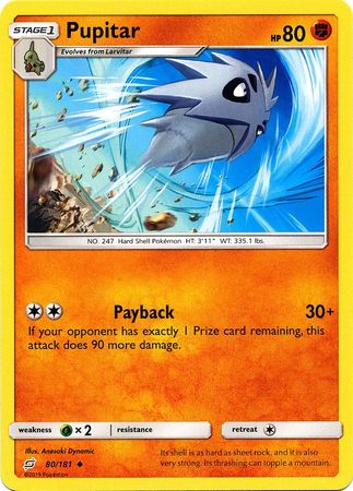 Pokemon Card Team Up 080/181 80/181 Pupitar Uncommon