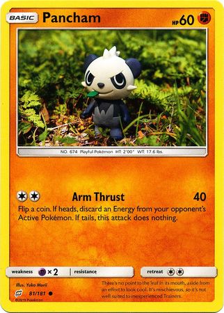 Pokemon Card Team Up 081/181 81/181 Pancham Common