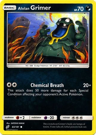 Pokemon Card Team Up 083/181 83/181 Alolan Grimer Common