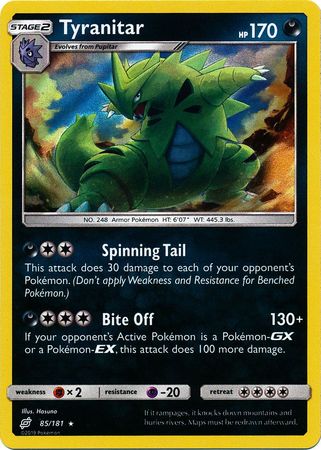 <transcy>Pokemon Card Team Up 085/181 85/181 Tyranitar Holo Selten</transcy>