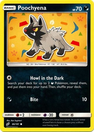 Pokemon Card Team Up 086/181 86/181 Poochyena Common