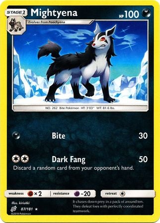 <transcy>Pokemon Card Team Up 087/181 87/181 Mightyena Selten</transcy>