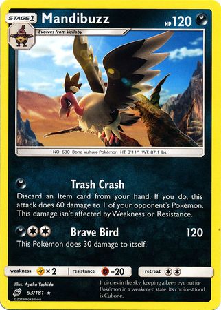 <transcy>Pokemon Card Team Up 093/181 93/181 Mandibuzz Selten</transcy>