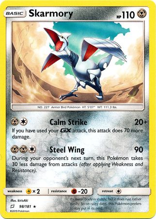 <transcy>Pokemon Card Team Up 098/181 98/181 Skarmory Selten</transcy>