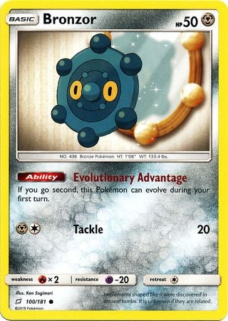 Pokemon Card Team Up 100/181 Bronzor Common