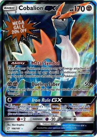 Pokemon Card Team Up 106/181 Cobalion GX Ultra Rare