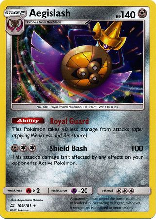 Pokemon Card Team Up 109/181 Aegislash Holo Rare