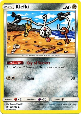 Pokemon Card Team Up 110/181 Klefki Common