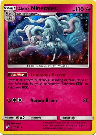 Pokemon Card Team Up 111/181 Alolan Ninetales Holo Rare