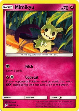 Pokemon Card Team Up 112/181 Mimikyu Rare