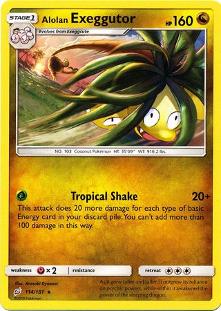 Pokemon Card Team Up 114/181 Alolan Exeggutor Rare