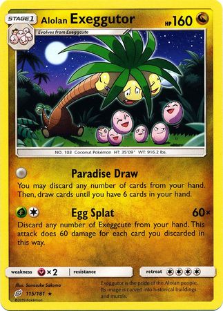 Pokemon Card Team Up 115/181 Alolan Exeggutor Rare