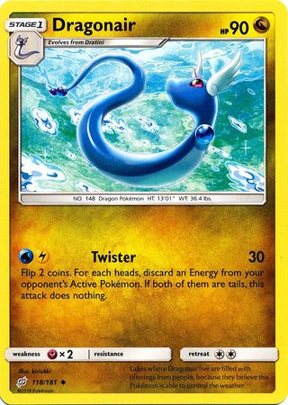 Pokemon Card Team Up 118/181 Dragonair Uncommon