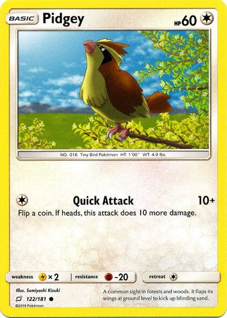 Pokemon Card Team Up 122/181 Pidgey Common