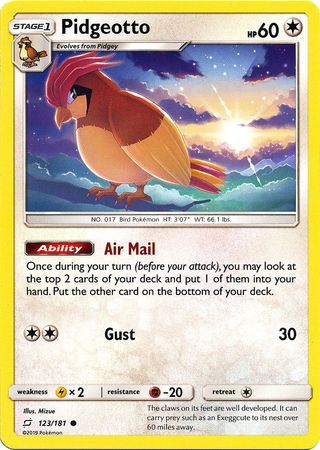 Pokemon Card Team Up 123/181 Pidgeotto Common