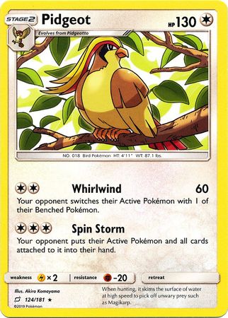 Pokemon Card Team Up 124/181 Pidgeot Rare