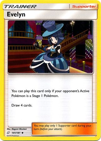 Pokemon Card Team Up 141/181 Evelyn Supporter Uncommon