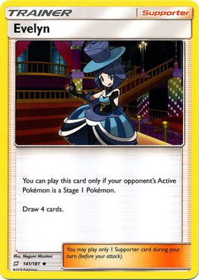 Pokemon Card Team Up 141/181 Evelyn Supporter Uncommon
