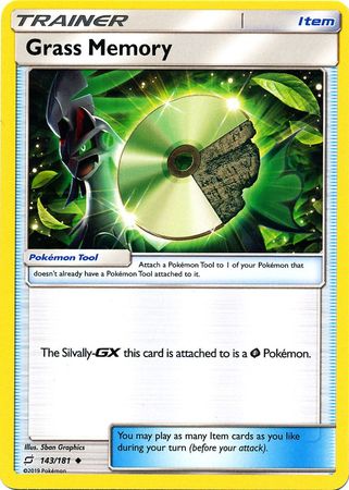 Pokemon Card Team Up 143/181 Grass Memory Item Uncommon