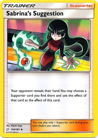 Pokemon Card Team Up 154/181 Sabrina's Suggestion Supporter Uncommon