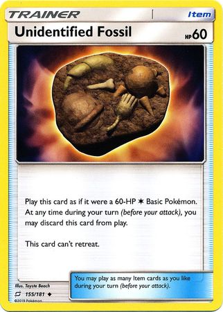 Pokemon Card Team Up 155/181 Unidentified Fossil Item Uncommon