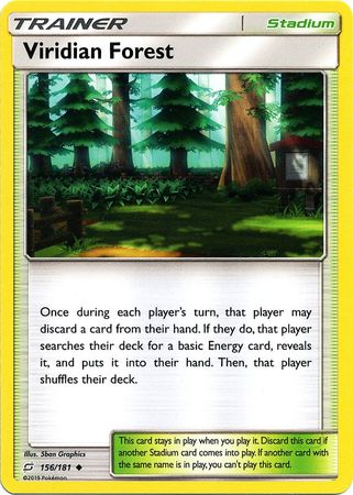 Pokemon Card Team Up 156/181 Viridian Forest Stadium Uncommon