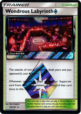 Pokemon Card Team Up 158/181 Wondrous Labyrinth Prism Star Stadium Holo Rare