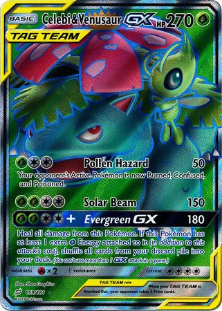 (S) Pokemon Card Team Up 159/181 Celebi & Venusaur Tag Team GX Full Art