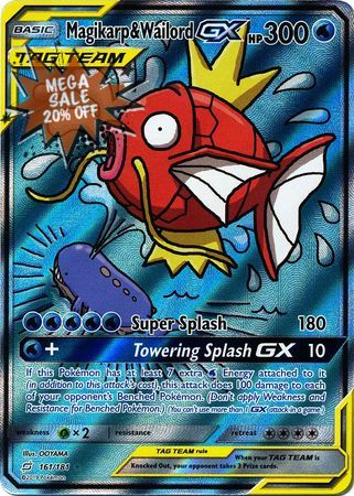 (S) Pokemon Card Team Up 161/181 Magikarp & Wailord Tag Team GX Full Art