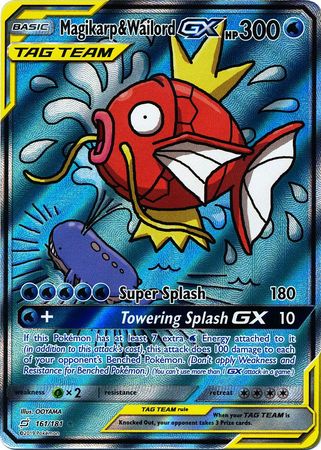 (S) Pokemon Card Team Up 161/181 Magikarp & Wailord Tag Team GX Full Art