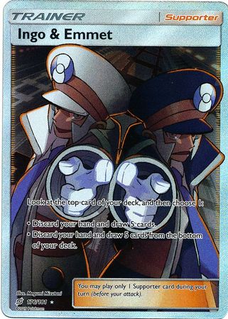 (S) Pokemon Card Team Up 176/181 Ingo & Emmet Supporter Full Art