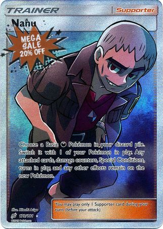 (S) Pokemon Card Team Up 179/181 Nanu Supporter Full Art