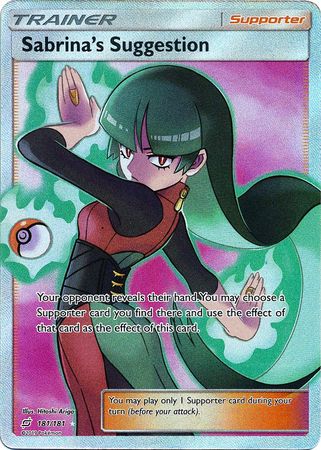 (S) Pokemon Card Team Up 181/181 Sabrina's Suggestion Supporter Full Art