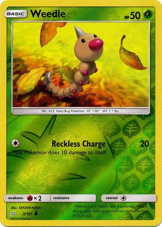 Pokemon Card Team Up 003/181 3/181 Weedle Reverse Holo Common