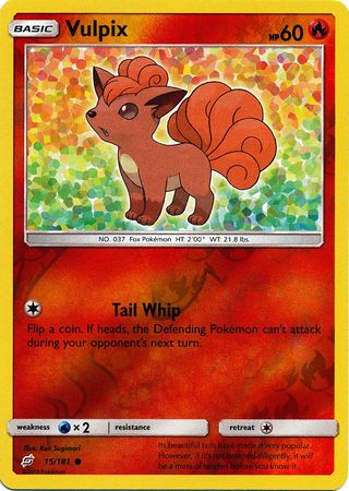 Pokemon Card Team Up 015/181 15/181 Vulpix Reverse Holo Common