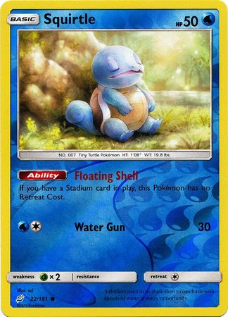 Pokemon Card Team Up 022/181 22/181 Squirtle Reverse Holo Common