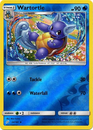 Pokemon Card Team Up 024/181 24/181 Wartortle Reverse Holo Uncommon