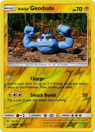 Pokemon Card Team Up 035/181 35/181 Alolan Geodude Reverse Holo Common