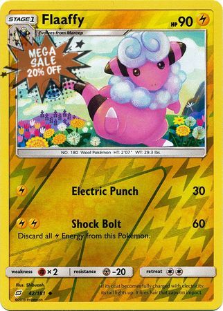 Pokemon Card Team Up 042/181 42/181 Flaaffy Reverse Holo Uncommon